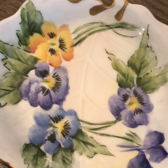 Vintage serving plates lemon servers nappy dishes hand painted R Allen 1950’s 3 - Picture 7 of 16